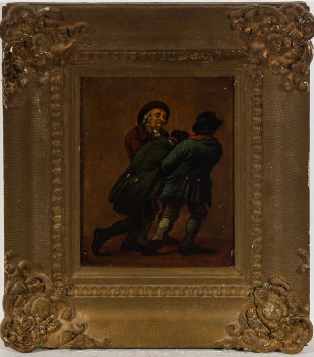 Framed 19th Century Oil - Three Drunkards