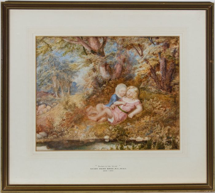 Guido Reni Bach (1826-1905) - Mid 20th Century Watercolour, Babes in the Wood