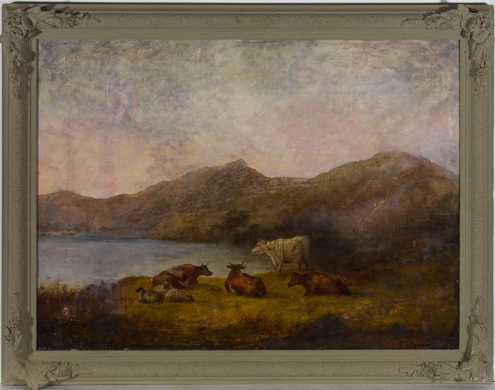 James Stewart - Signed & Framed Late 19th Century Oil, Livestock Heaven