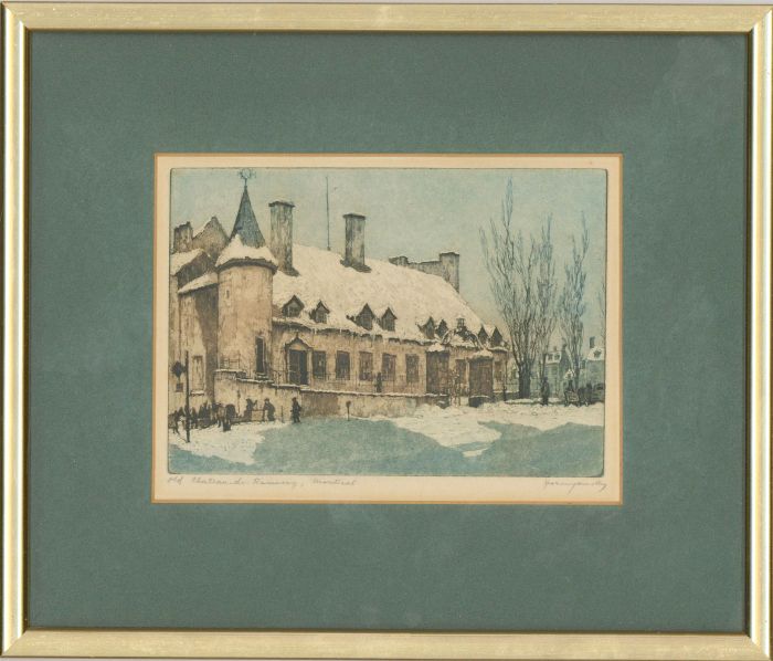 Nicholas Hornyansky (1896-1965) - Framed Etching, Old Chateau, Montreal
