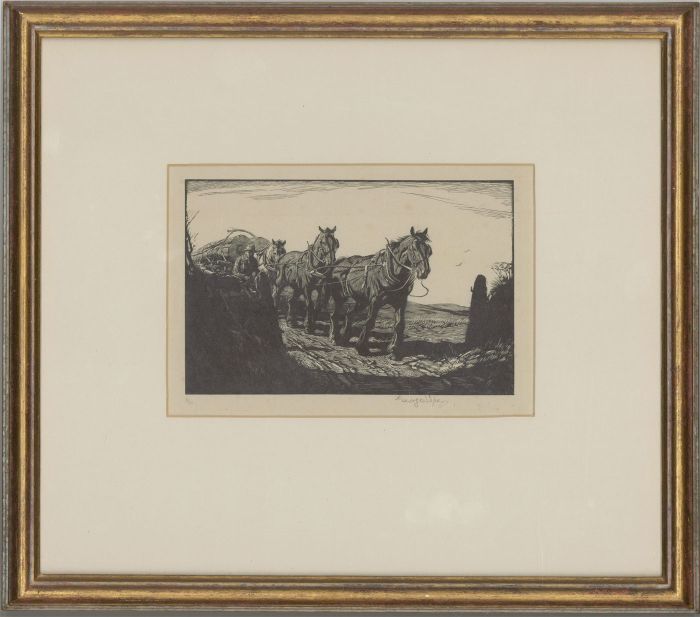 George Soper RE - Signed & Framed 1936 Woodcut, Through the Gate