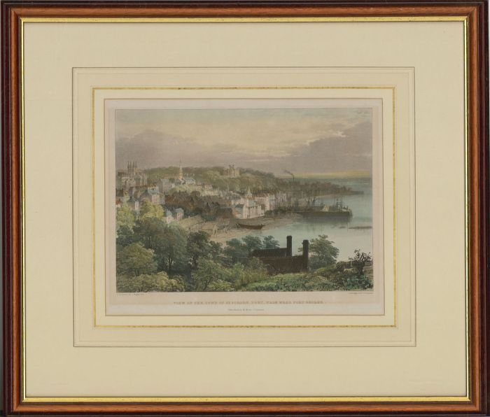 Louis Haghe After Peter Le Lievre - c.1840 Lithograph, St Pierre Port, Guernsey