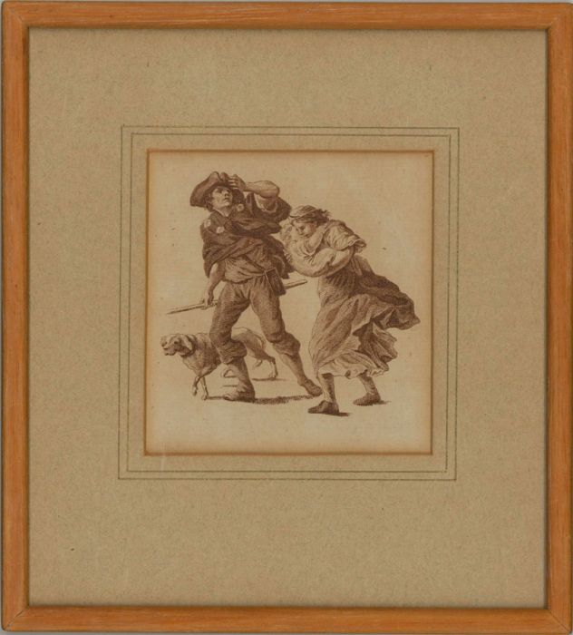 A Pair of 18th Century Stipple Engraving - Battling the Elements