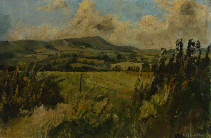 D. F. Earl - Mid 20th Century Oil, View Across The Fields