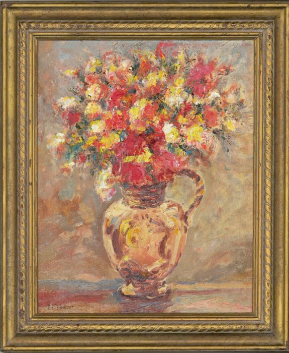 Henry E. Foster (1921-2010) - Signed & Framed 20th Century Oil, Vibrant Flowers