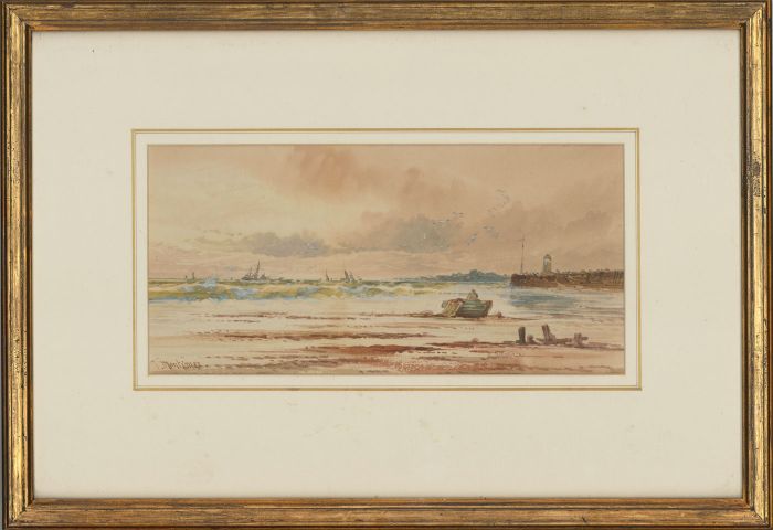 Thomas Mortimer - Early 20th Century Watercolour, Sunset Coastal Scene