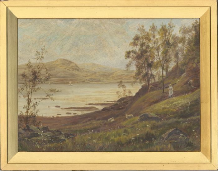 Theodore Hines (fl.1880-1890) - Late 19th Century Oil, The Margin of Loch Lomond