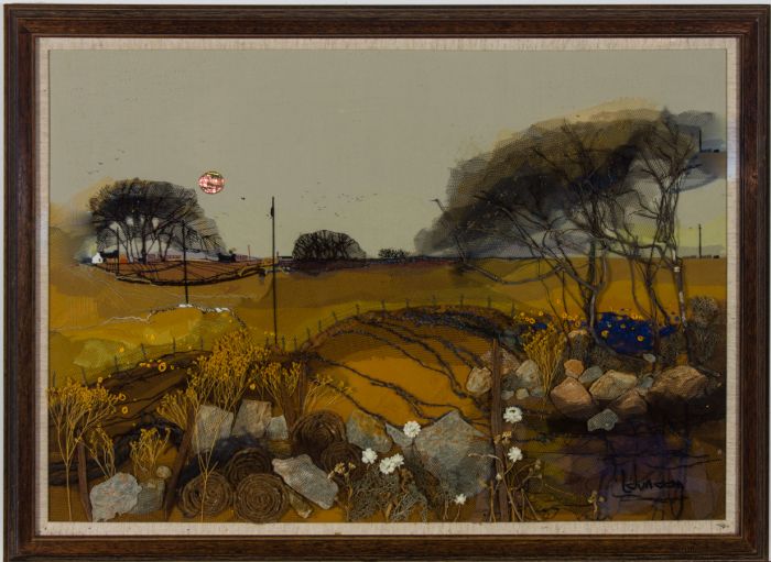 Liz Duncan - Framed 20th Century Mixed Media, Autumn Sunset