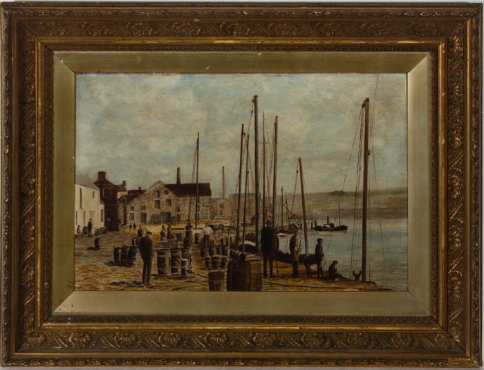 G. Todd - Late 19th Century Oil, Busy Harbour Scene