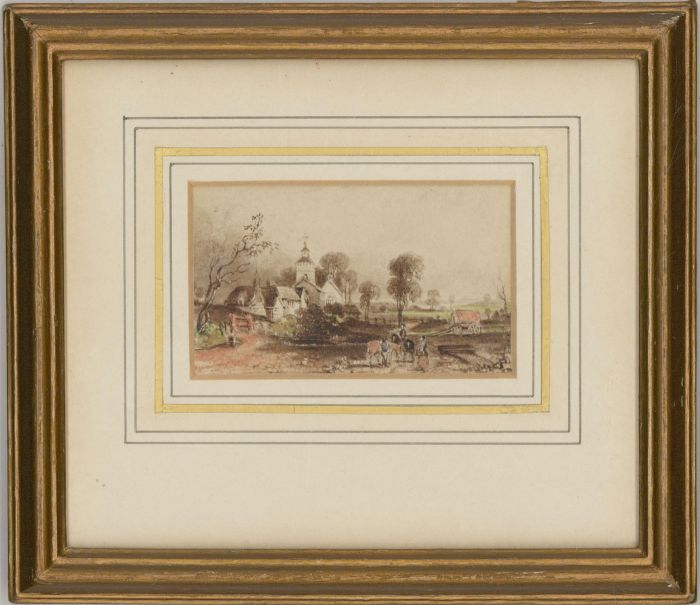 W. Youngman - Framed 1857 Watercolour, Finchingfield Church