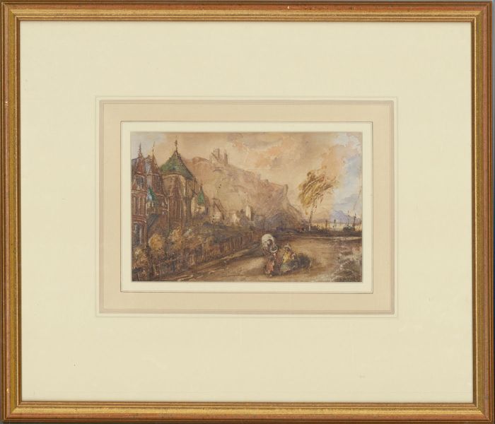 Alfred H. Vickers (1853-1907) - 19th Century Watercolour, Autumnal Street Scene