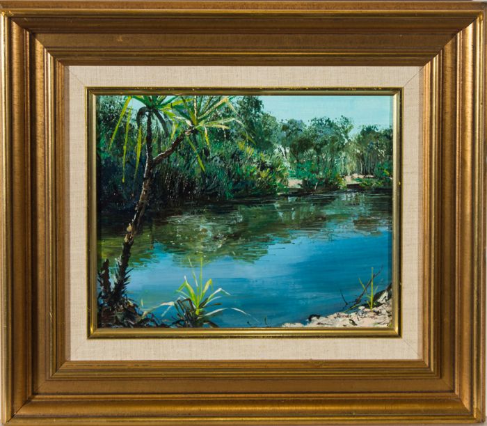 Heather Riley - Signed & Framed 1987 Oil, Tropic Lagoon