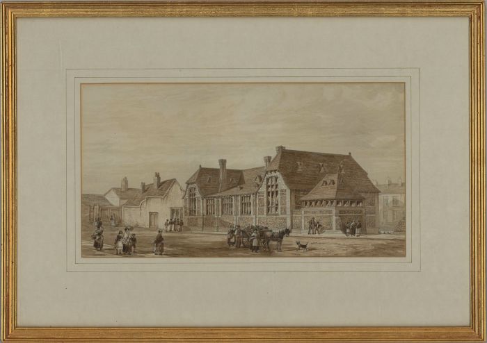Alfred Jowers - Framed Late 19th Century Watercolour, Bustling Street Scene