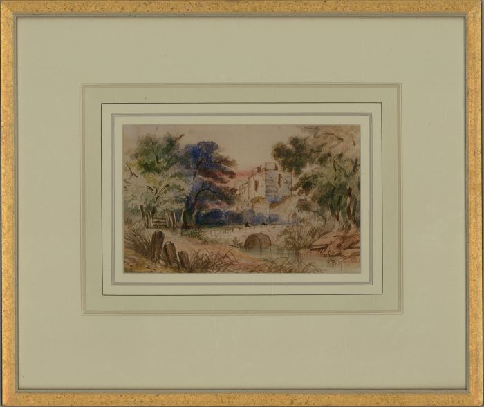 W. Muller (1812-1843) - 19th Century Watercolour, Castle by the River