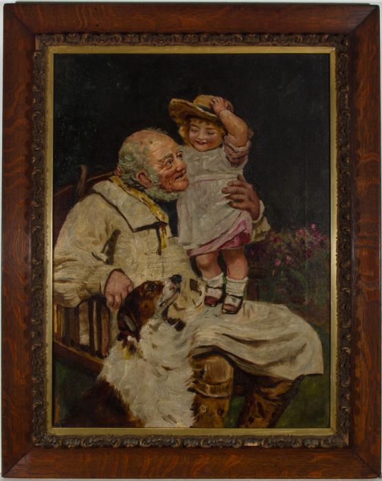 Late 19th Century Oil - Grandfatherly Love