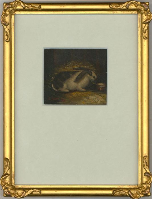 E. Hunt - 1879 Oil, The Rabbit