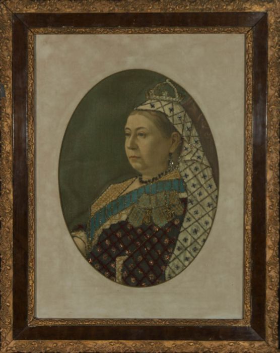 Framed Mid 20th Century Embroidery - Embroidered Queen Victoria the FIrst