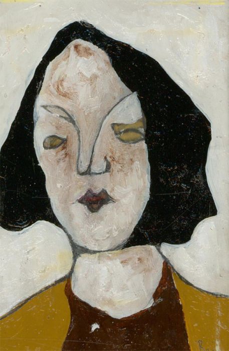 Ben Carrivick - Signed Contemporary Oil, Woman in Brown Coat