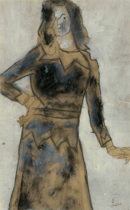 Ben Carrivick - Signed Contemporary Oil, Woman in a Long Dress