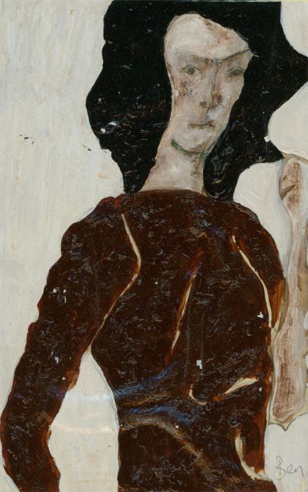 Ben Carrivick - Signed Contemporary Oil, Man in a Brown Coat