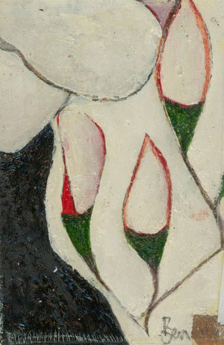 Ben Carrivick - Signed Contemporary Oil, Portrait with Flowers