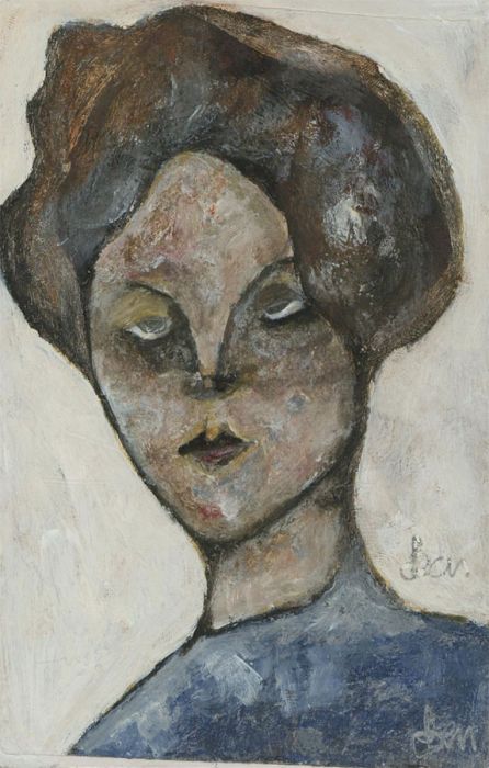 Ben Carrivick - Signed Contemporary Oil, Woman in Blue