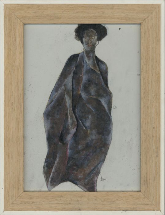 Ben Carrivick - Signed & Framed Contemporary Oil, Long Black Dress Two