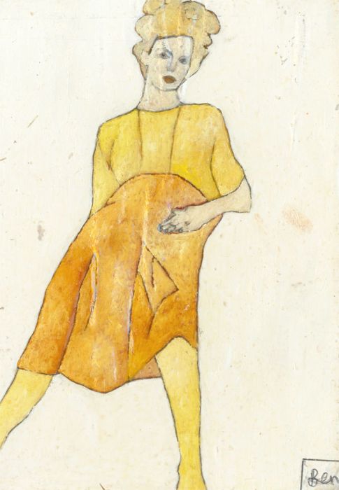 Ben Carrivick - Signed Contemporary Oil, Lady in a Yellow Dress