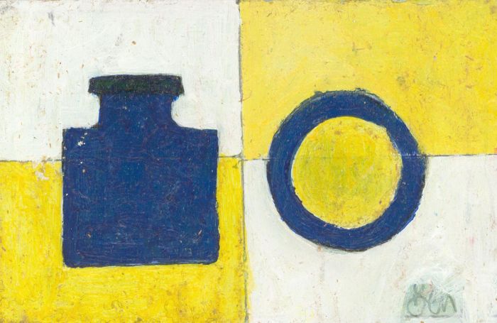 Ben Carrivick - A Pair of Contemporary Oils, Objet in Blue and Yellow