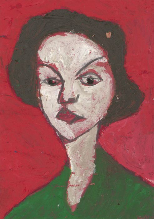 Ben Carrivick - Signed Contemporary Oil, Red Green Black
