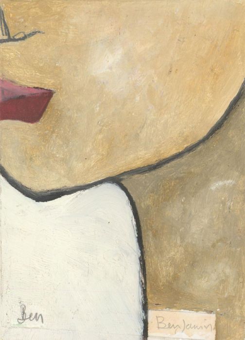 Ben Carrivick - Signed Contemporary Oil, Abstract Portrait 