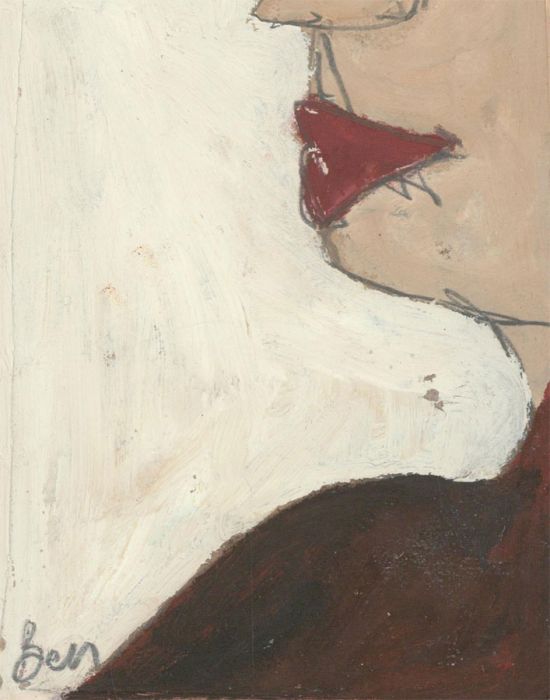 Ben Carrivick - Signed Contemporary Oil, Profile in Burgundy