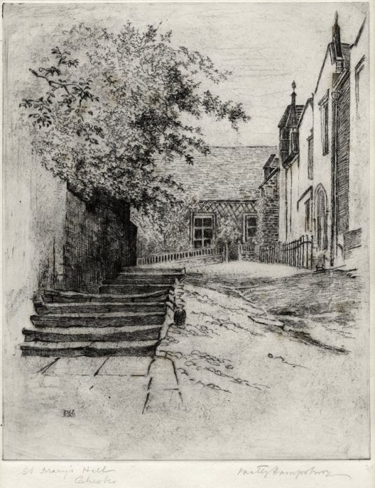 V. Astley Hampshire - Early 20th Century Etching, St. Mary's Hill, Chester