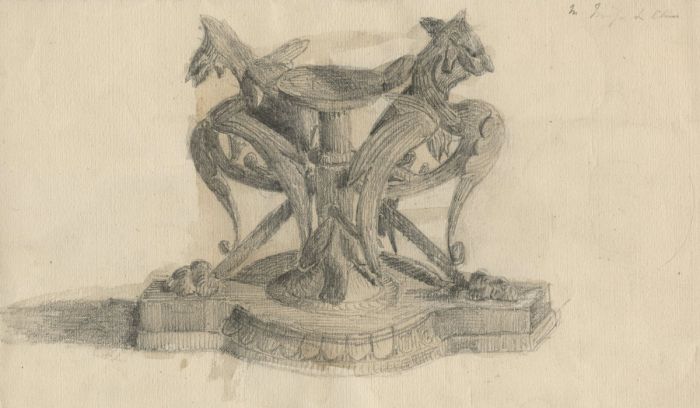Four Mid-Victorian Architectural Pencil Drawings