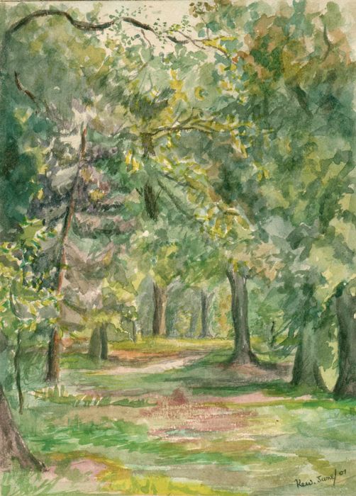 1907 Watercolour - Royal Botanic Garden, Kew, London