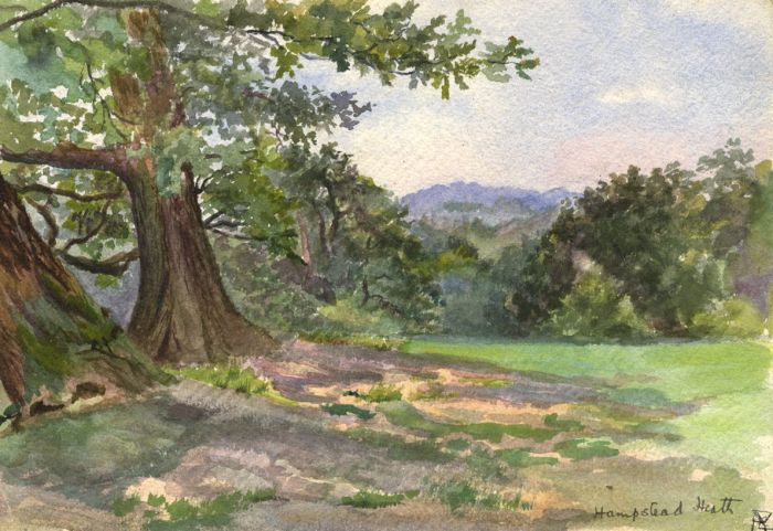 Turn of the Century Watercolour - Hampstead Heath
