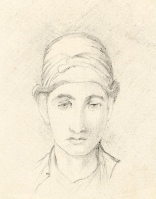 Miniature 19th Century Graphite Drawing