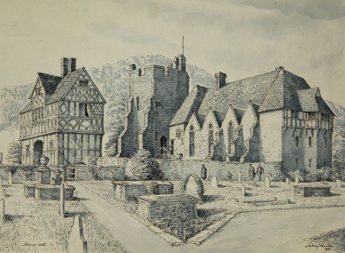 Sydney Maiden - 1951 Pen and Ink Drawing, Stokesay Castle, Salop