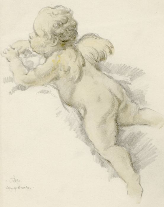 Sydney Maiden - Mid 20th Century Watercolour, A Putto, after Boucher