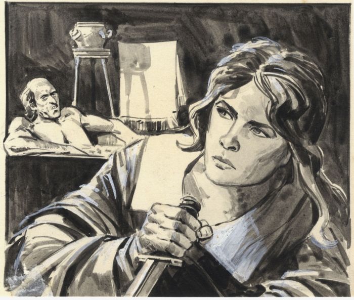 1976 Watercolour - Treachery from Look and Learn