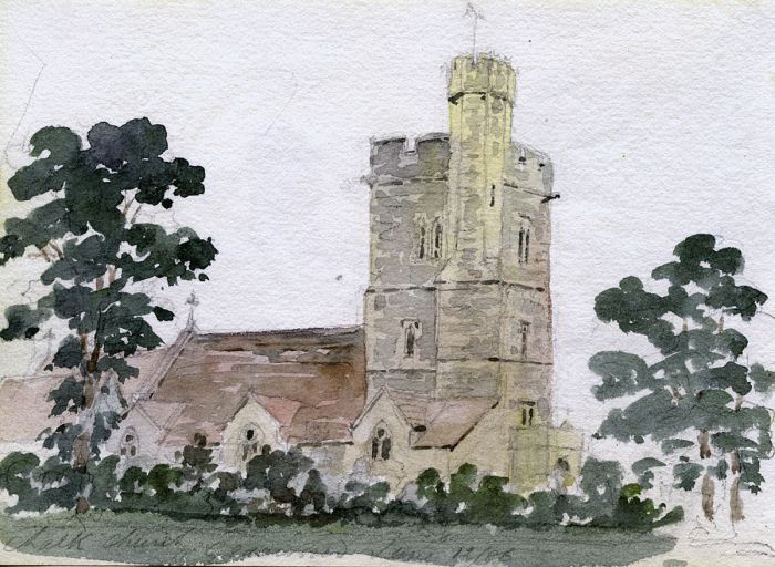 Watercolour Chalk Church Gravesend 1886