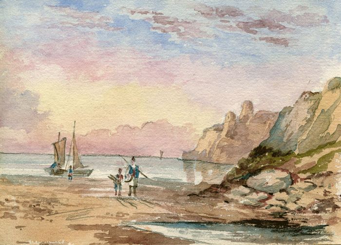 Watercolour - Fine Coast Scene 1885-86