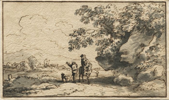 Excellent 18th Century Pen and Ink Drawing - With Watercolour Washes