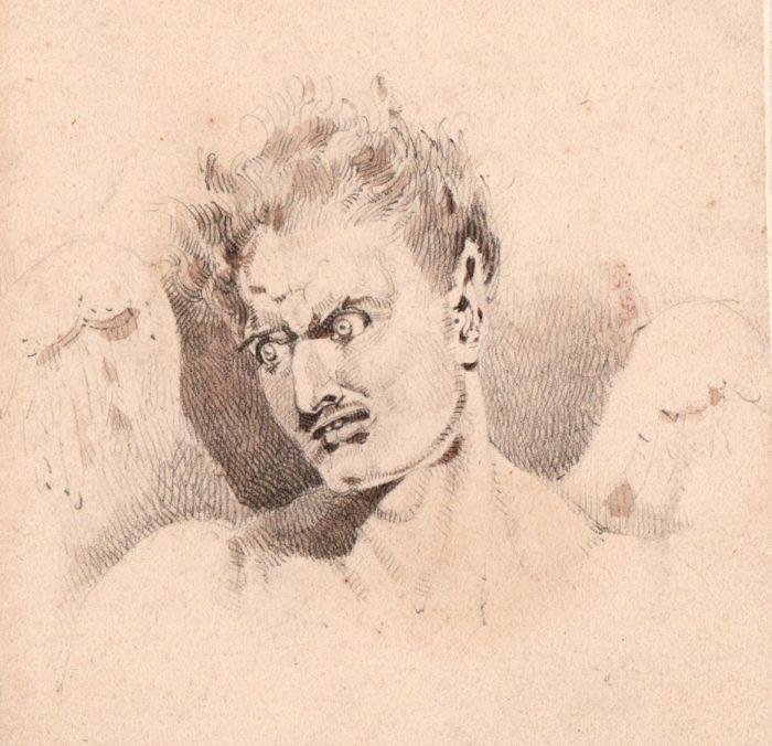 Burke - Fine 19th Century Graphite Drawing, Angel