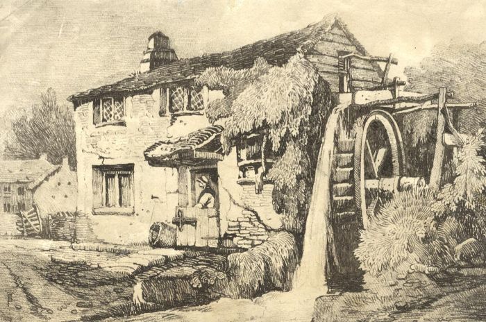 19th Century Pen and Ink Drawing - Mill Cottage