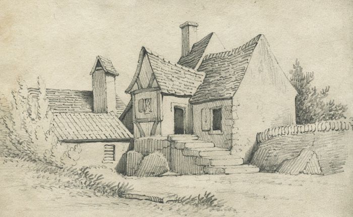 Good Early 19th Century Graphite Drawing - Cottage