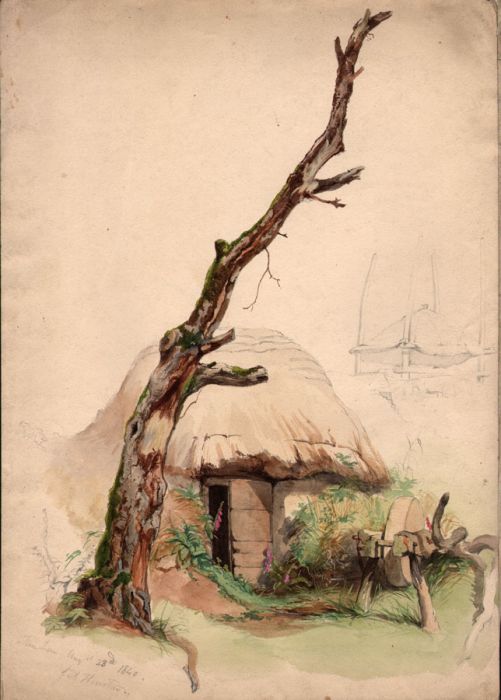 John Adam Houston RSA (1812-1884) - 1840 Watercolour, Tow Law, County Durham
