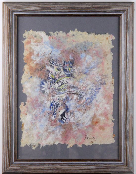 Pat McCoy - Contemporary Mixed Media, Interesting Painting, Framed