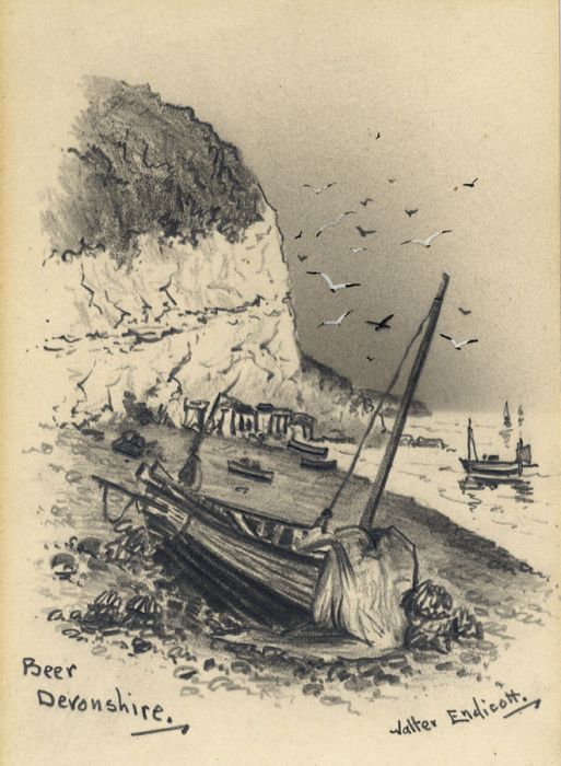 Walter Endicott - Late 19th Century Graphite Drawing, Beer, Devonshire