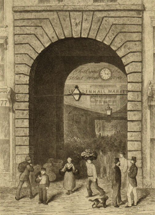 H Castle - 19th Century Etching, Leadenhall Market
